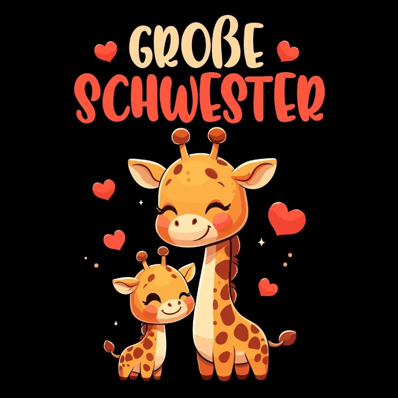 Große Schwester Giraffen Geschwisterkind