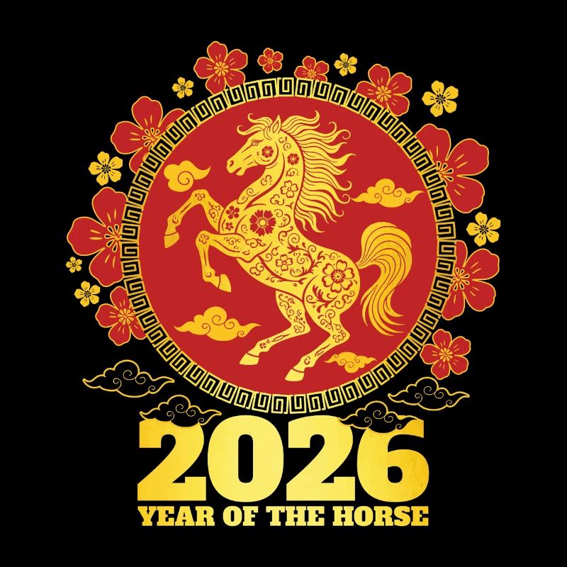 Année du zodiaque du cheval 2026 Nouvel An chinois