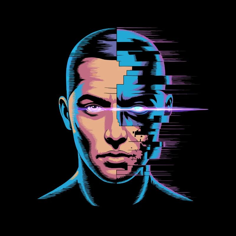 Glitch Portrait im digitalen Kunststil