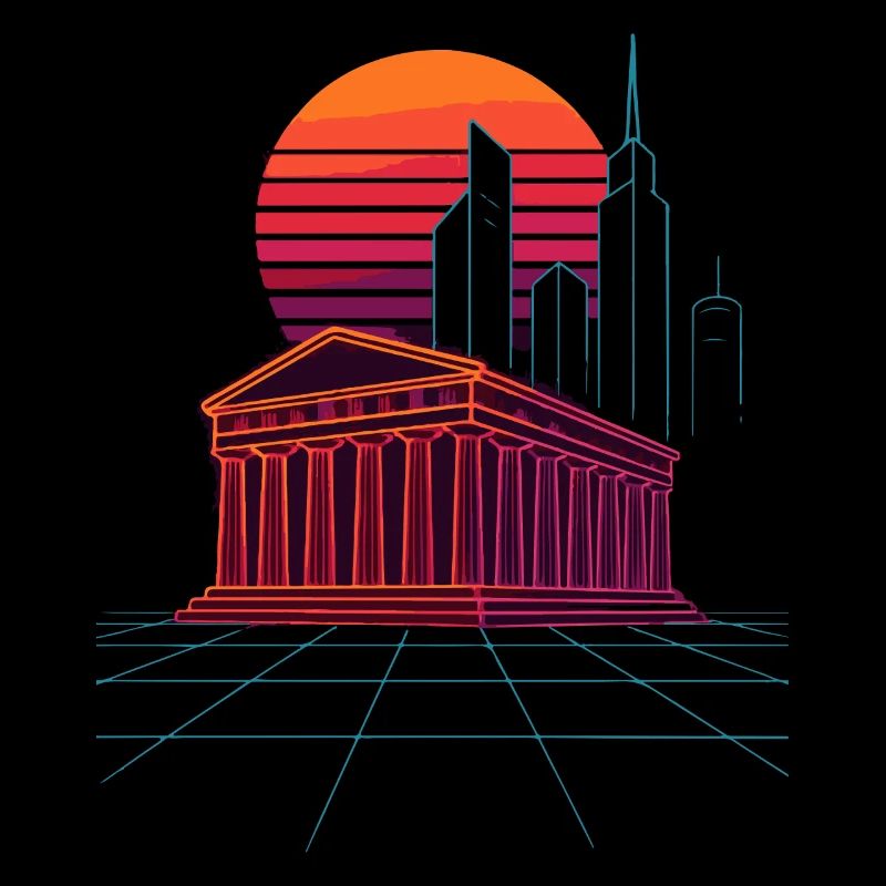 Neon Skyline trifft antike Säulen - Athen