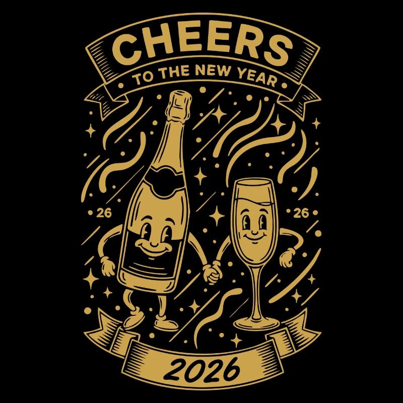 Santé au design de célébration du Nouvel An 2026