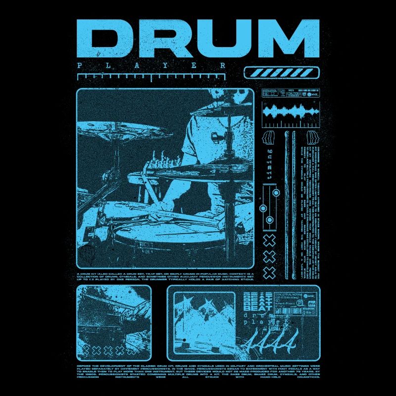 Rock Drummer Drum Player Streetwear