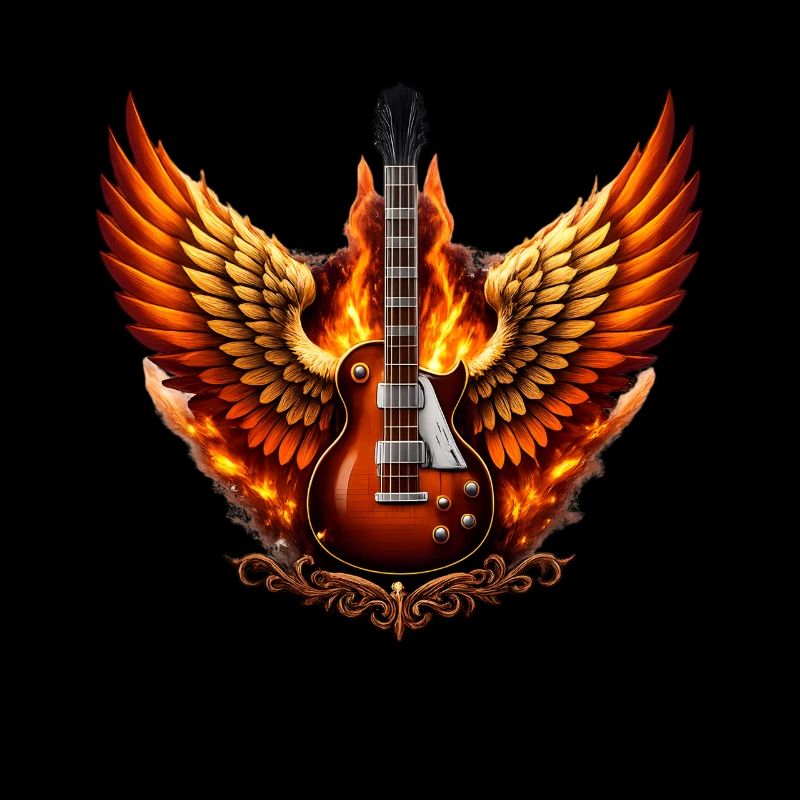Flammende Engel Und Gitarre Rock Engel
