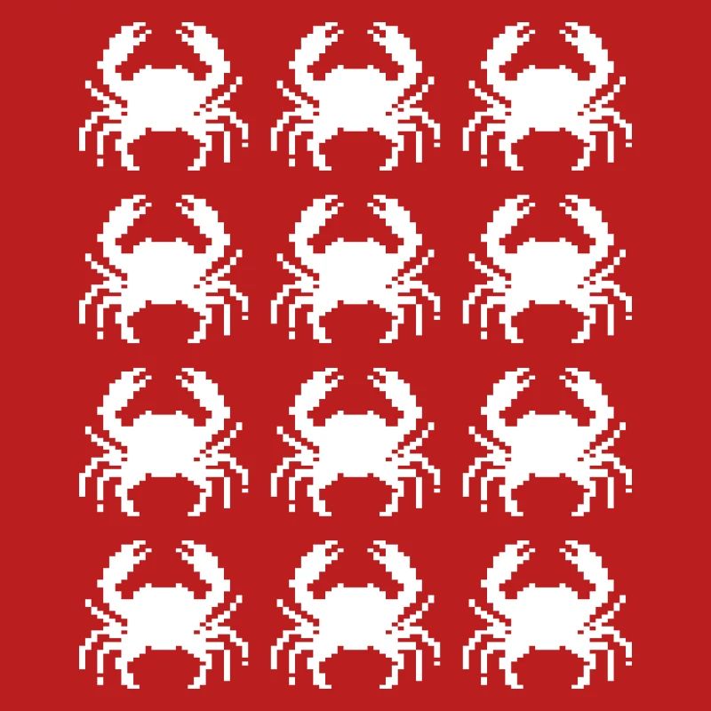 Crab Pixel Pattern Repeat