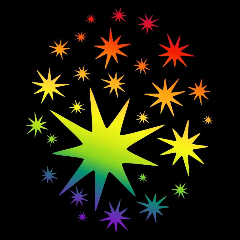 Bunte Sterne Regenbogen Farbverlauf
