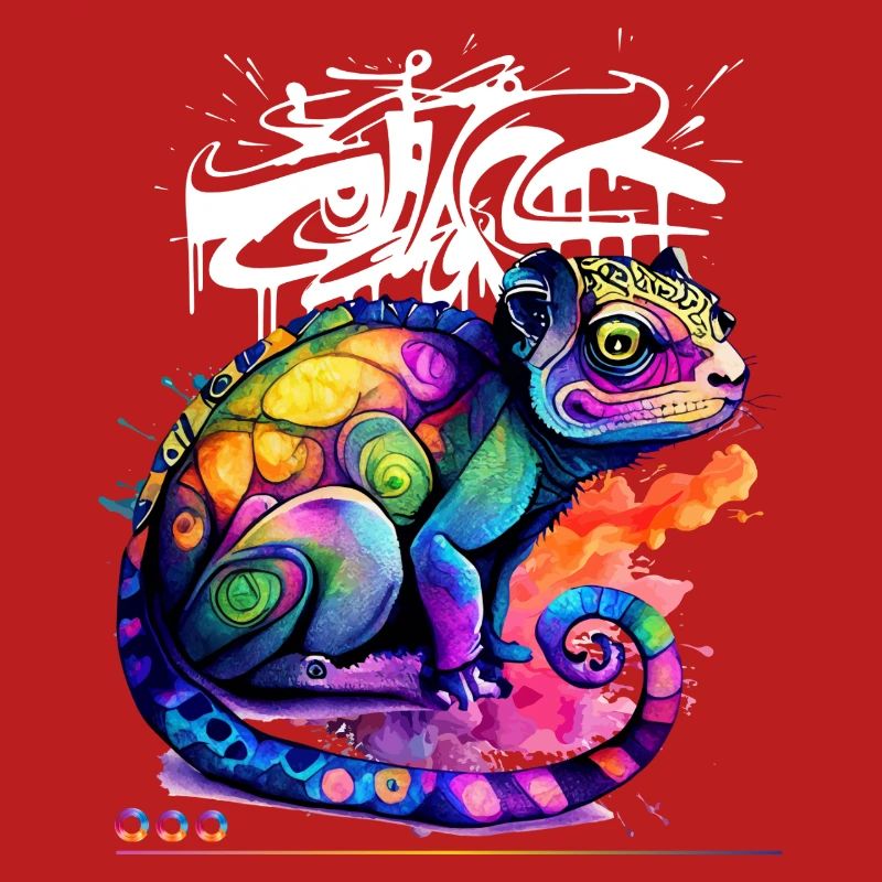 Graffiti caméléon coloré