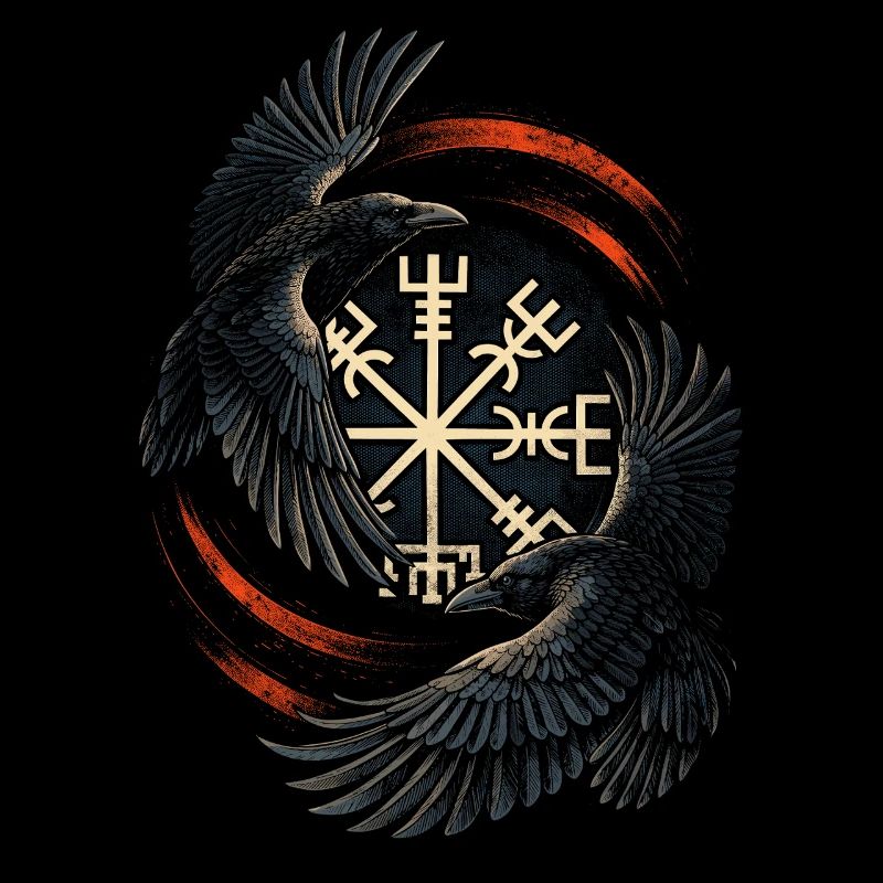Skandinavisch Wikinger Raben