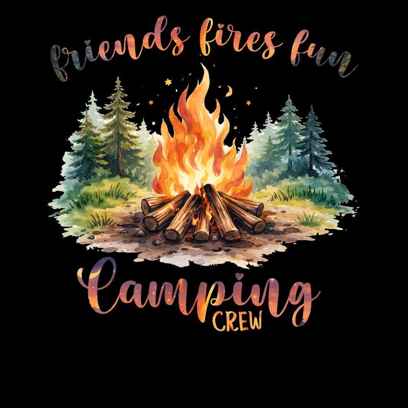 Camping Campfire Camper Outdoor Nature Mountains