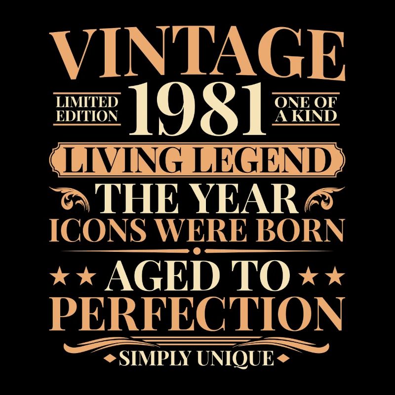 Lebende Legende 1981 – 45. Geburtstag Vintage
