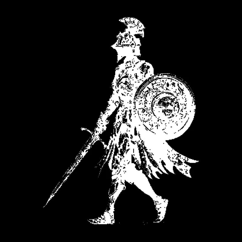 Knight Silhouette Shield Sword