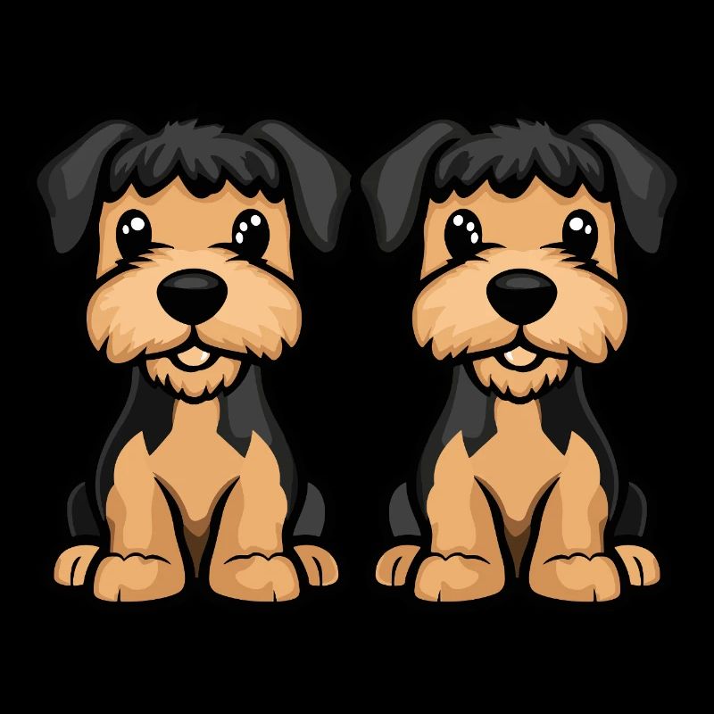 Airedale Terrier Hund Comic
