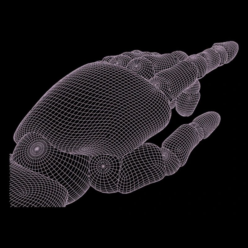 Geometric Hand Silhouette with Fractals