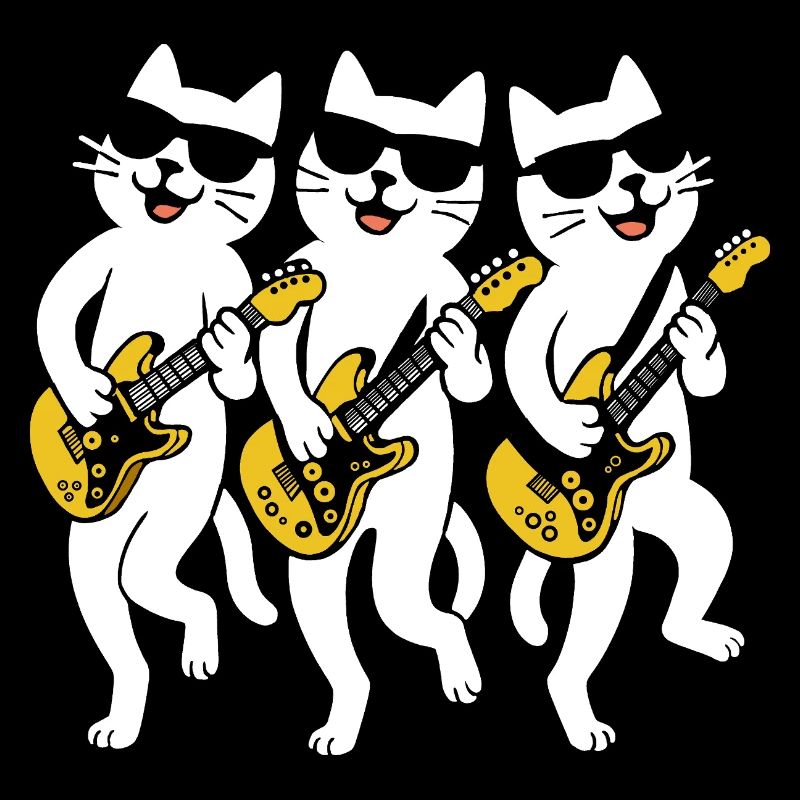 Cat Guitare Electrique Lunettes de Soleil Guitariste