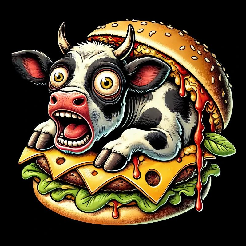 Skurriler Halloween Burger Horror Fleischironisch
