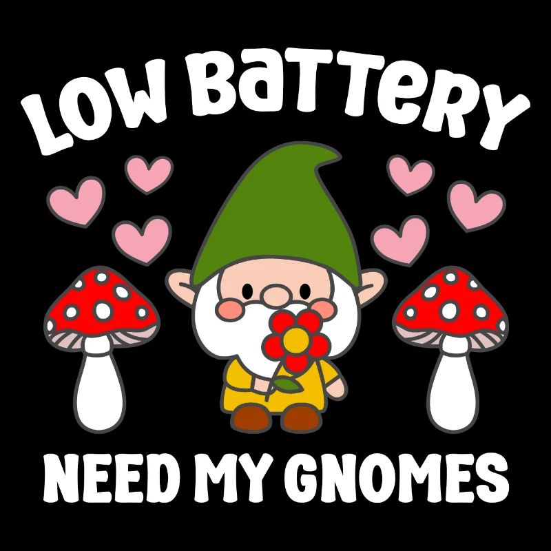 Batterie faible besoin de plus de gnomes Gnome de jardinage drôle