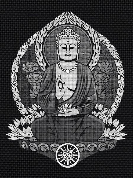 Buddha White halftone