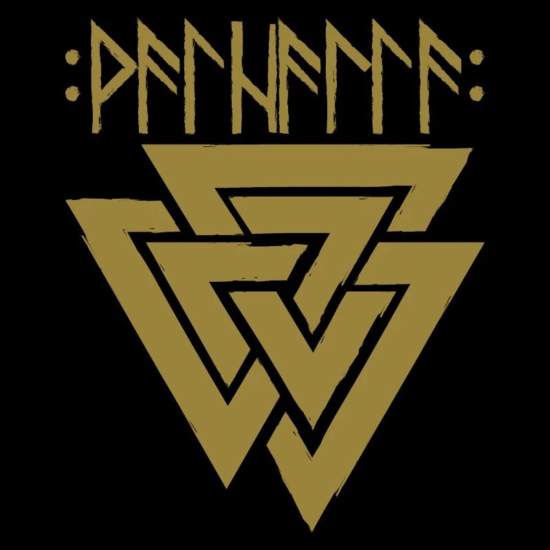 Valhalla in Runen mit Valknut, Symbol von Odin