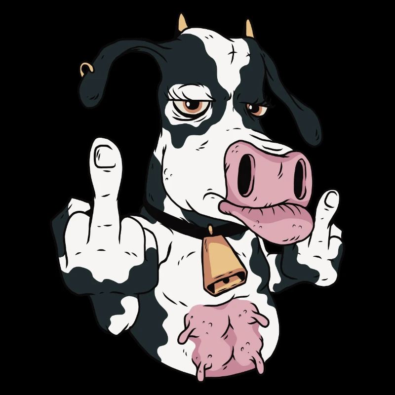 Cow middle finger