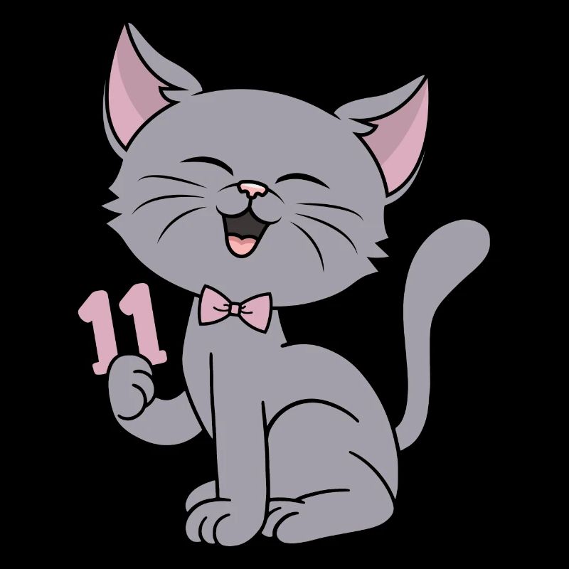 11 Jahre alt Mädchen lustige Katze 11. Geburtstag