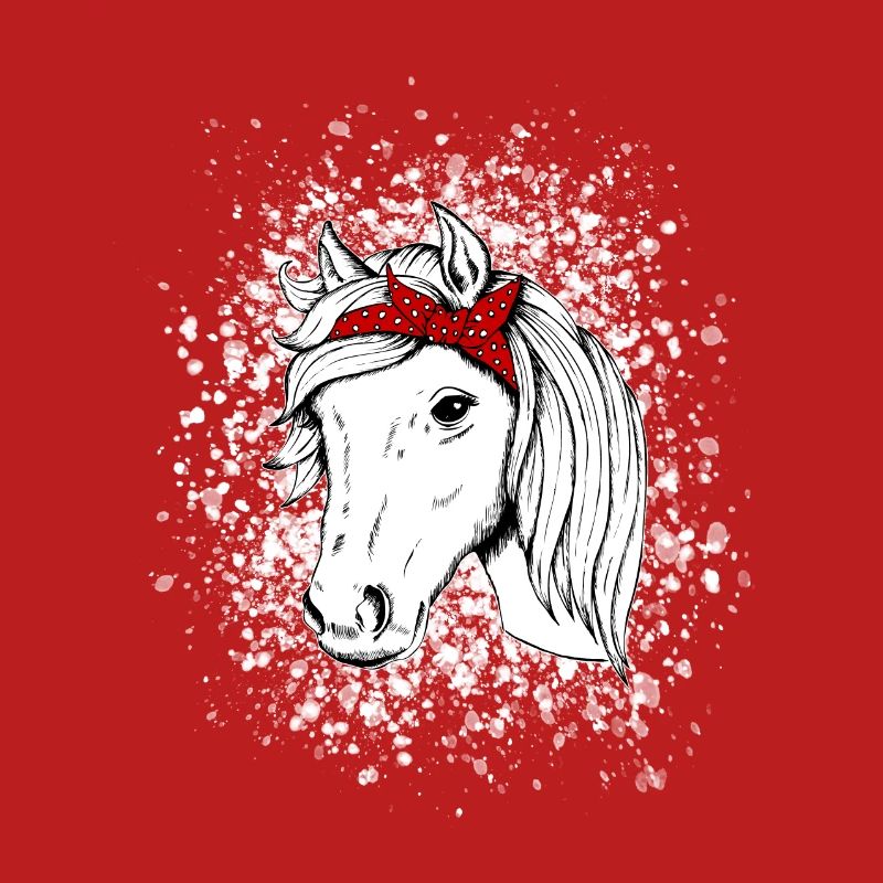 Pferd mit Schneeflocken