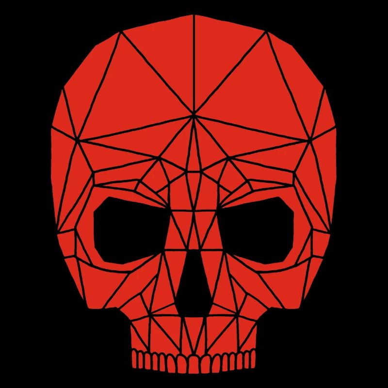 Roter Roboterschädel