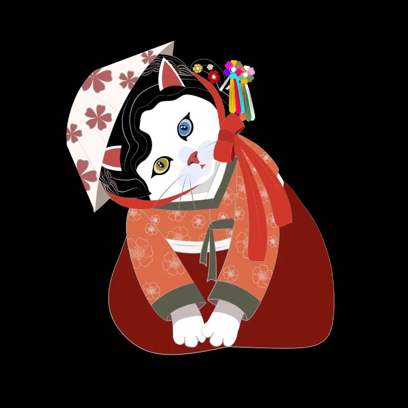 Chat portant un costume traditionnel coréen, hanbok