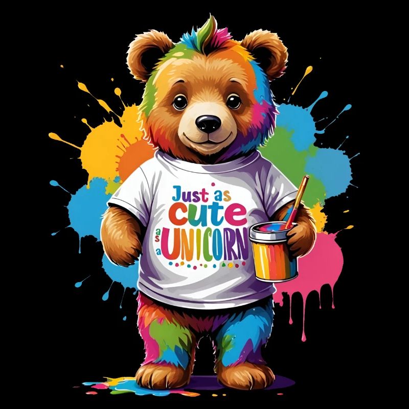 Just as cute as Unicorn Regenbogen Bär Spruch