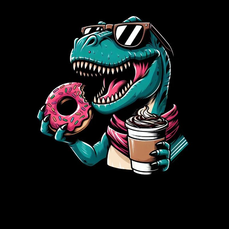 Süßer Dino T-Rex Donut Kaffee
