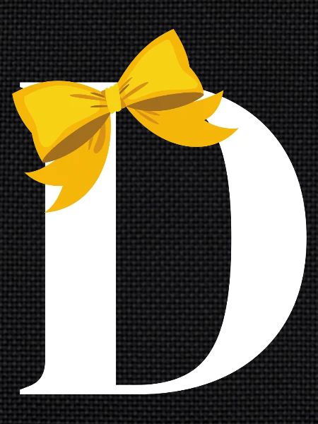 Letter d yellow knot