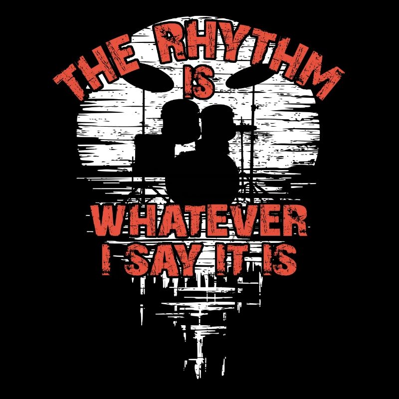 Drumset Silhouette mit Spiegelung lustiger Spruch