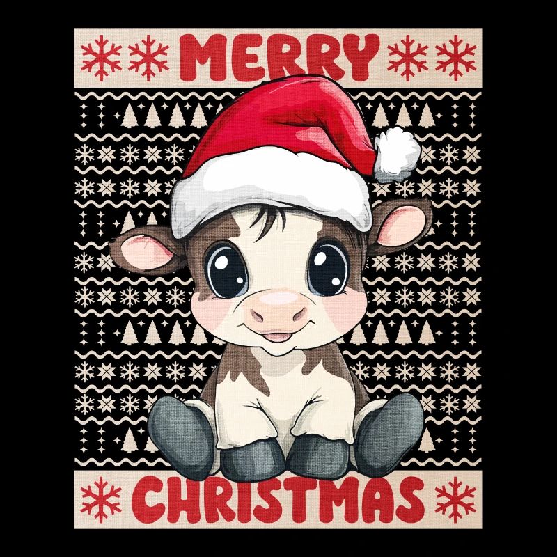 Kuh Kalb Ugly Christmas Weihnachten Xmas Süß