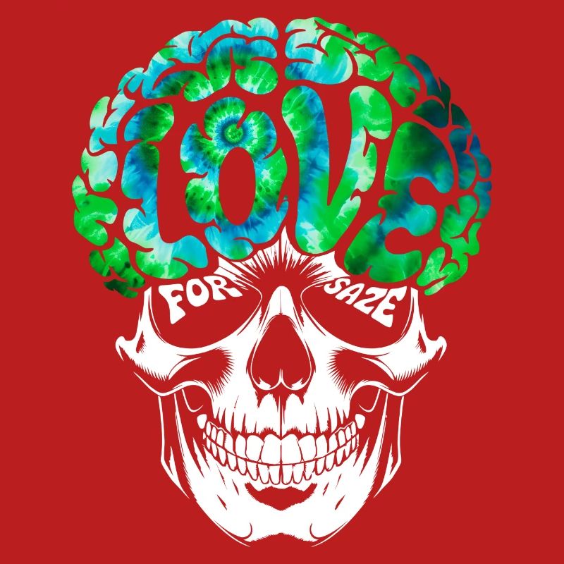 Psychedelic Skull Brain Love Tee