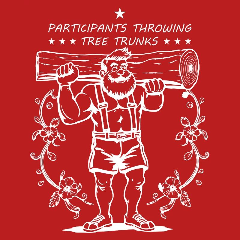 Tree trunk throwing competitors