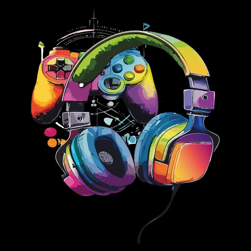 Gamer - Kopfhörer und Controller