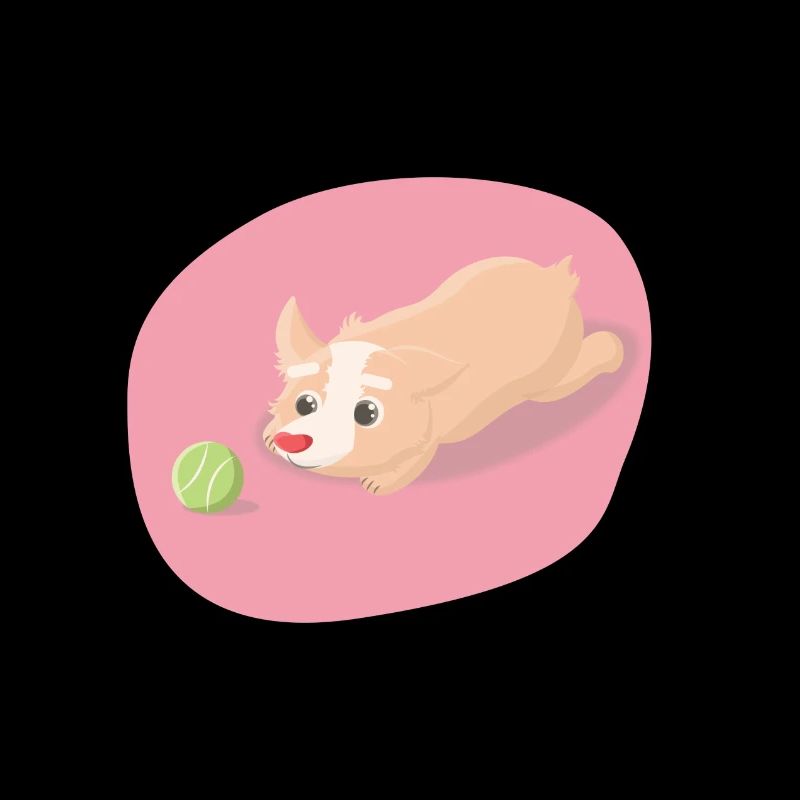 Chien avec ballon de jeu