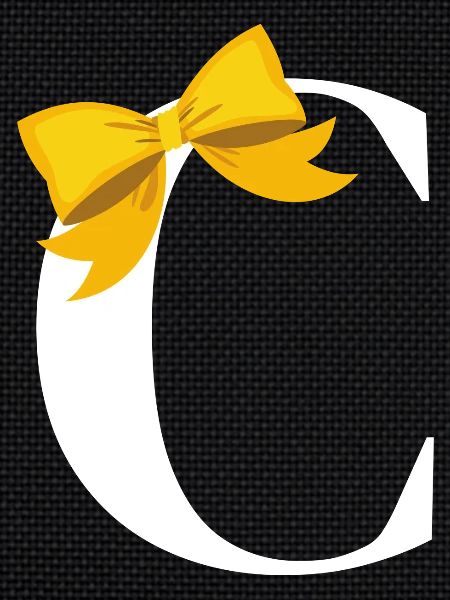 Letter c yellow bow