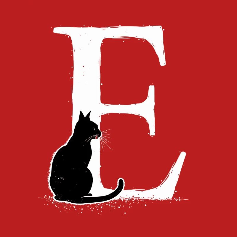 Buchstabe E mit Katze