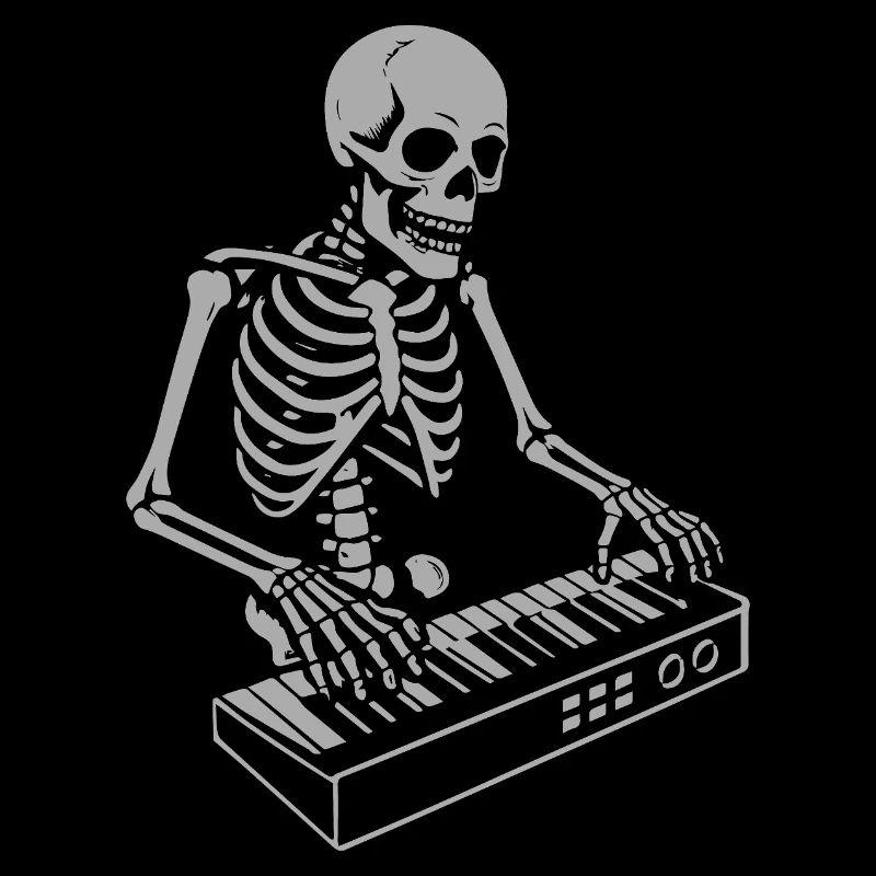 Halloween Skelett mit Synthesizer Kunst