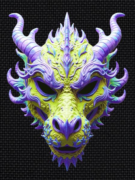 Aurora Green Dragon Mask