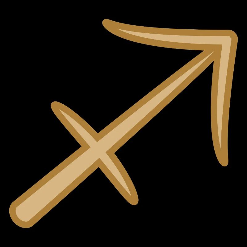Sagittarius Zodiac Symbol Two Tone Golden