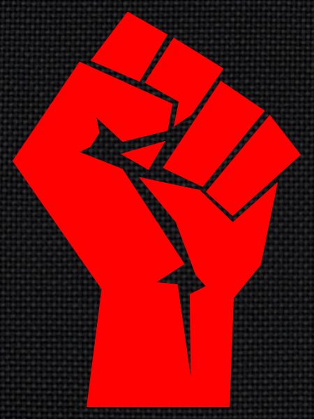Fist in red