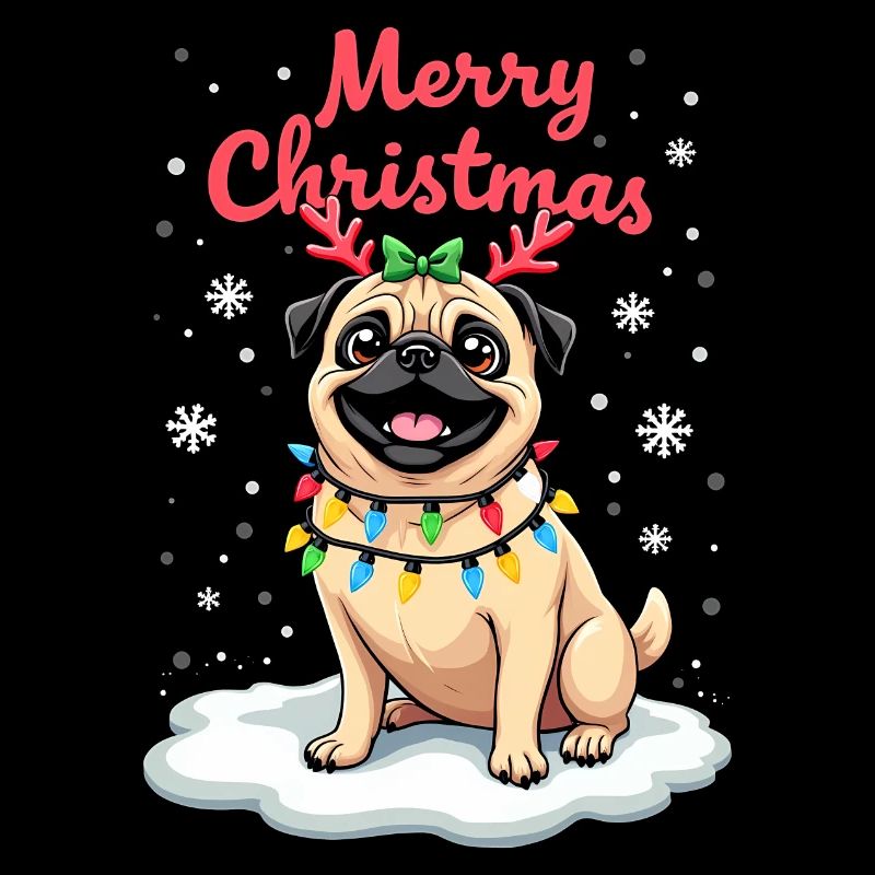 Pug als Weihnachtsmann