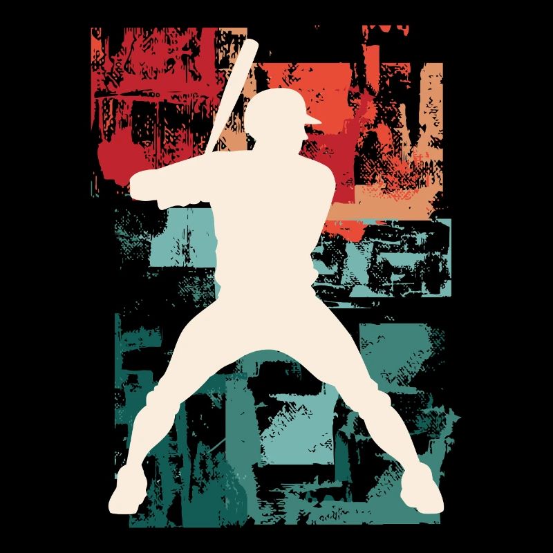 Baseball Baseball Player Player Vintage Colorful