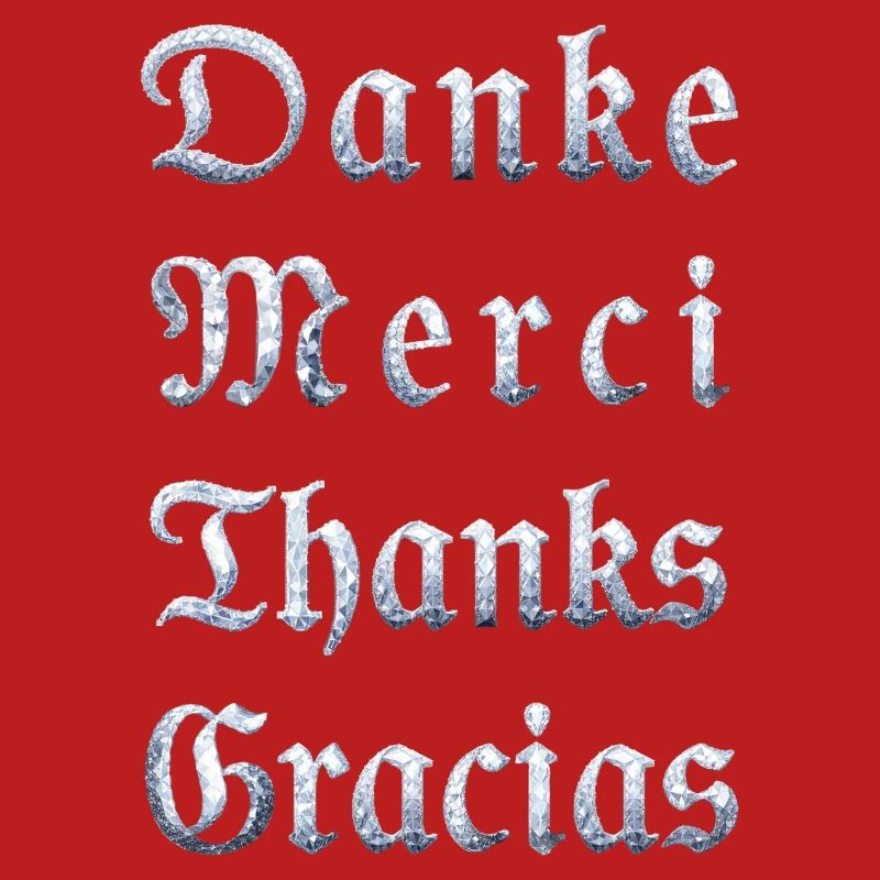 Multilinguale Dankesbotschaft Eiskristall