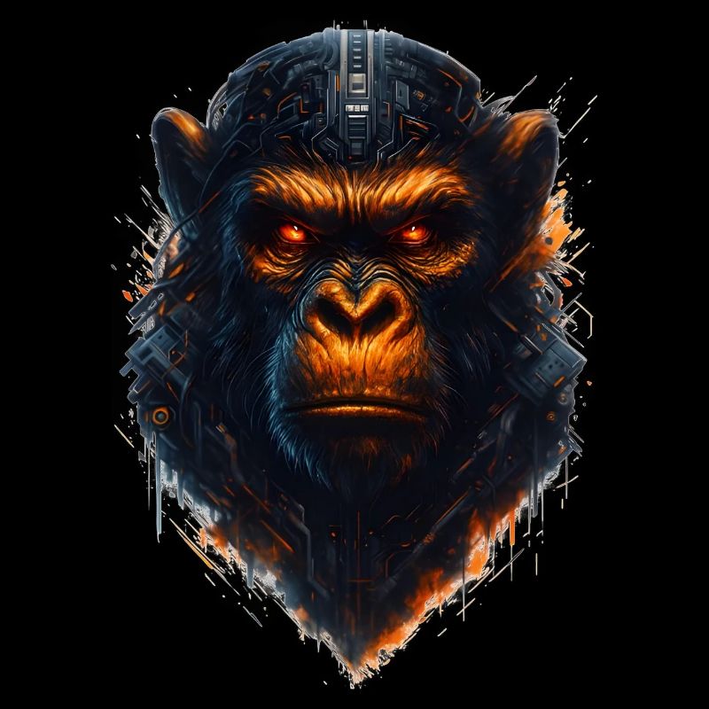Cyberpunk Affe