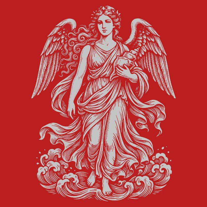 Celestial Angel in Clouded Tapestry