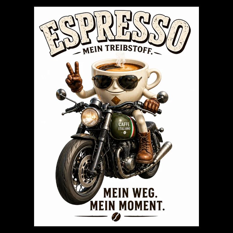 Espresso Motorrad-Motiv