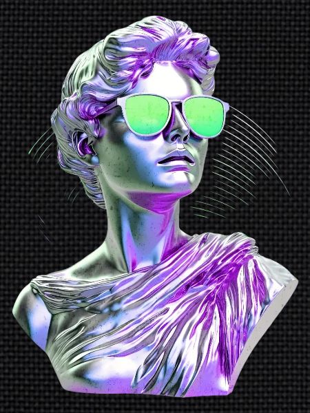 Lunettes néon Statue Vaporwave