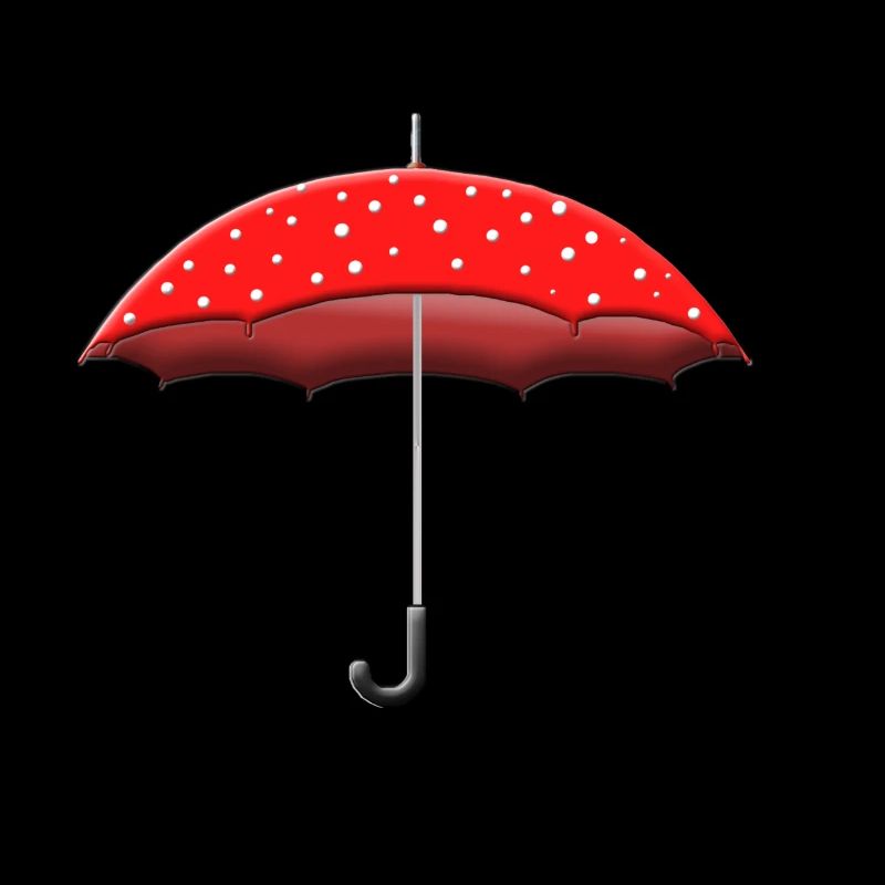Roter Schirm mit Punkten