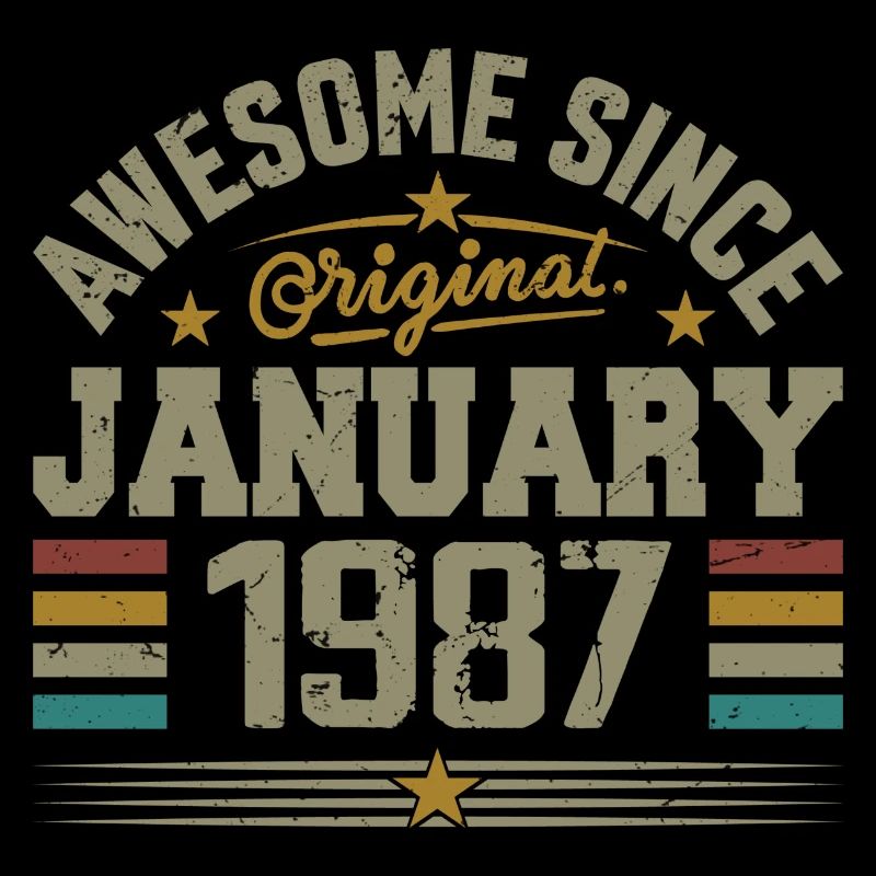 Rétro Cadeau D'anniversaire Nées En Janvier 1987